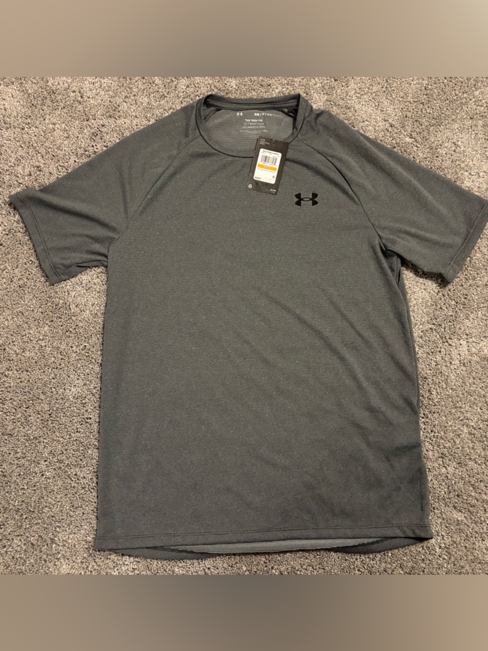 Under Armour The Tech Tee Loose Men’s Gray Patterned Athletic T-Shirt Size S
